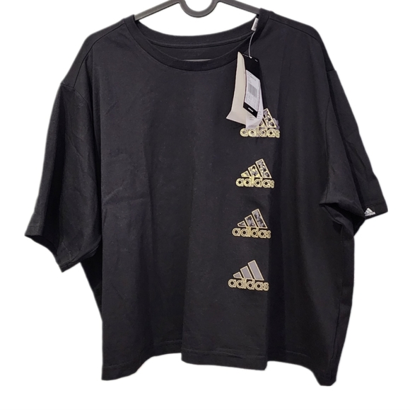 New Adidas Aeroready Crop Training tee plus size - Picture 3 of 4